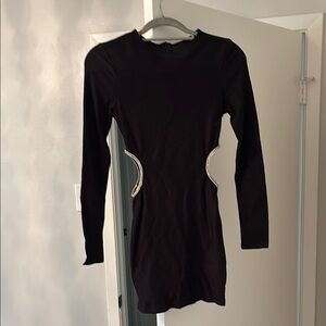 SHEIN Black Mini Dress with Silver Accents